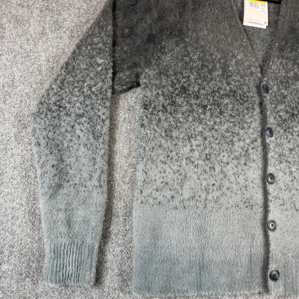 Jordan Flight Heritage Men Ombre Cardigan Sweater Smoke Grey Size Small NWT